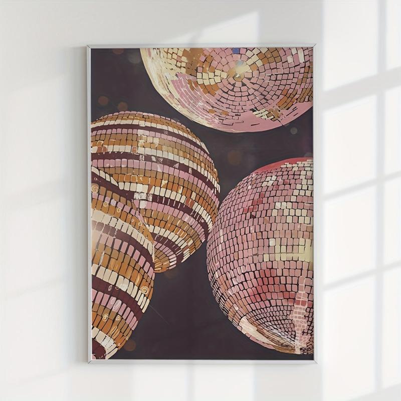 Disco Ball Poster Retro Mirrorball Art Prints 12x16in