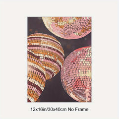 Disco Ball Poster Retro Mirrorball Art Prints 12x16in