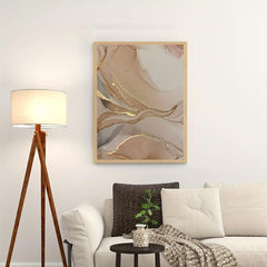 3pcs Beige Foil Marble Pattern Canvas Abstract Art Prints