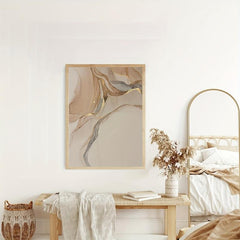 3pcs Beige Foil Marble Pattern Canvas Abstract Art Prints