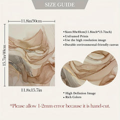 3pcs Beige Foil Marble Pattern Canvas Abstract Art Prints