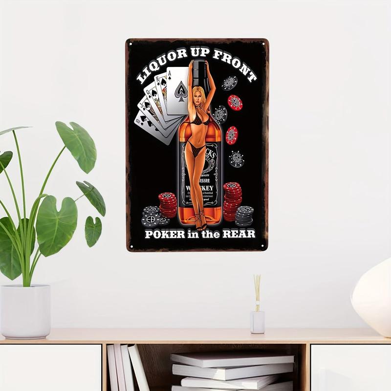 Vintage Bourbon Whiskey & Moonshine Bar Metal Tin Sign