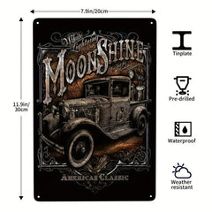Vintage Bourbon Whiskey & Moonshine Bar Metal Tin Sign