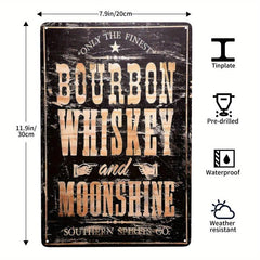 Vintage Bourbon Whiskey & Moonshine Bar Metal Tin Sign