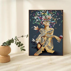 Canvas Poster Lady With Dragonfly Print