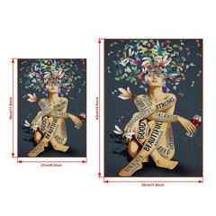 Canvas Poster Lady With Dragonfly Print