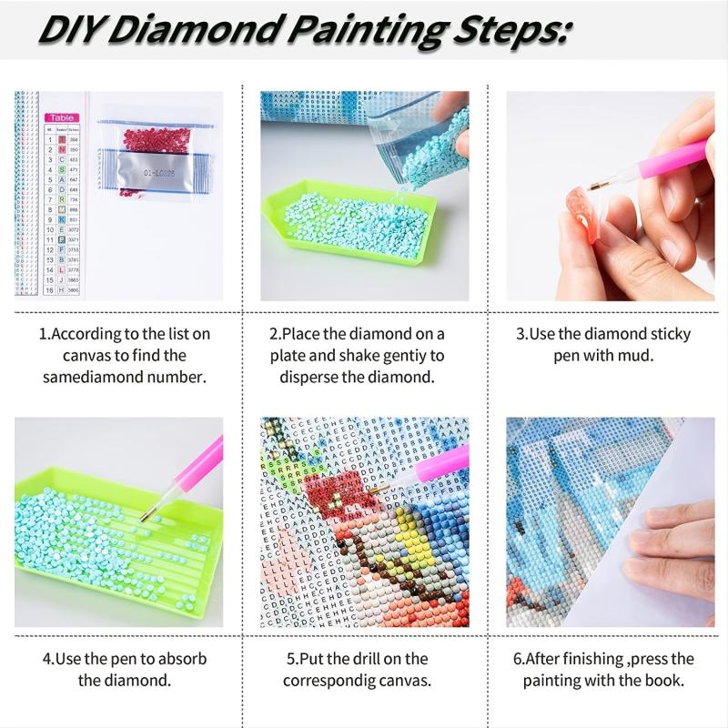 Rose Gem Diamond Painting Kit for Adults Full Round Diamond Art Mosaic