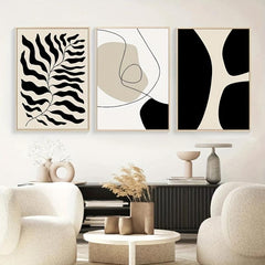 Boho Wall Art Canvas Abstract Lines Print Poste