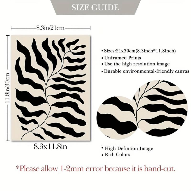 Boho Wall Art Canvas Abstract Lines Print Poste