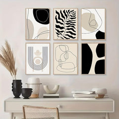 Boho Wall Art Canvas Abstract Lines Print Poste