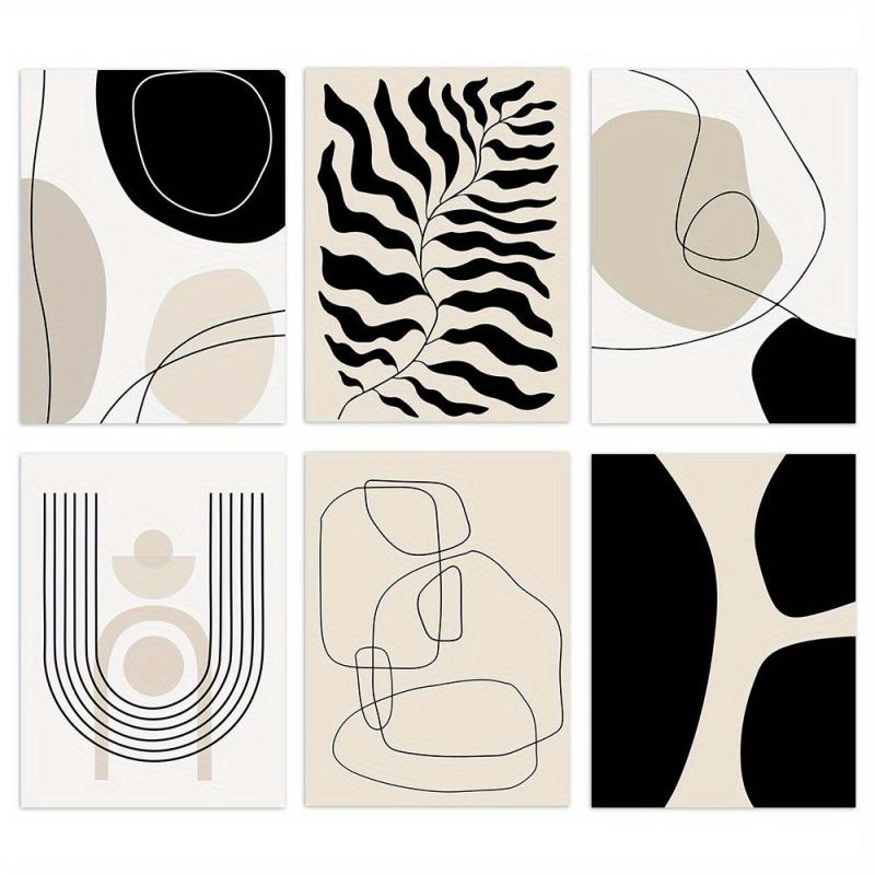 Boho Wall Art Canvas Abstract Lines Print Poste