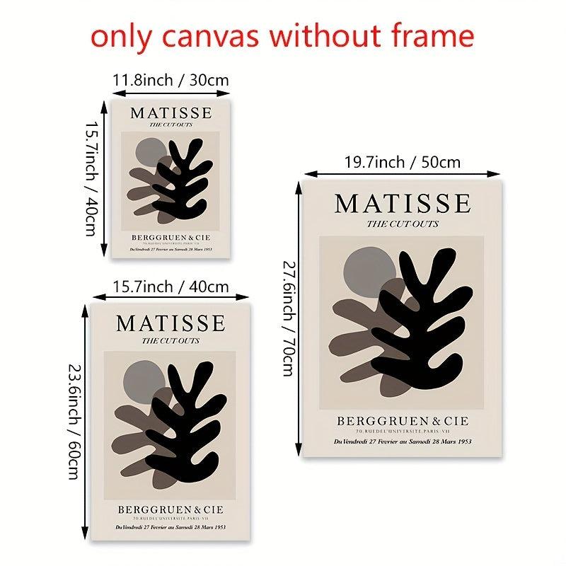 3pcs Canvas Poster Modern Art Abstract Matisse Coral Wall Art Gray Beige Poster