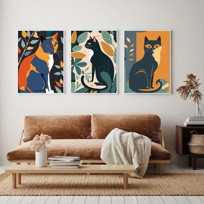 3pcs Canvas Poster Modern Art Retro Literary And Artistic High-end Restaurant