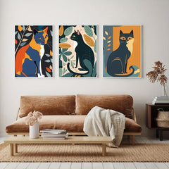 3pcs Canvas Poster Modern Art Retro Literary And Artistic High-end Restaurant