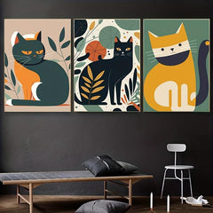 3pcs Canvas Poster Modern Art Retro Literary And Artistic High-end Restaurant