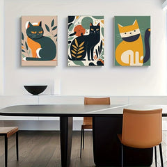 3pcs Canvas Poster Modern Art Retro Literary And Artistic High-end Restaurant