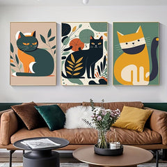 3pcs Canvas Poster Modern Art Retro Literary And Artistic High-end Restaurant