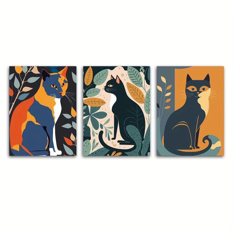 3pcs Canvas Poster Modern Art Retro Literary And Artistic High-end Restaurant