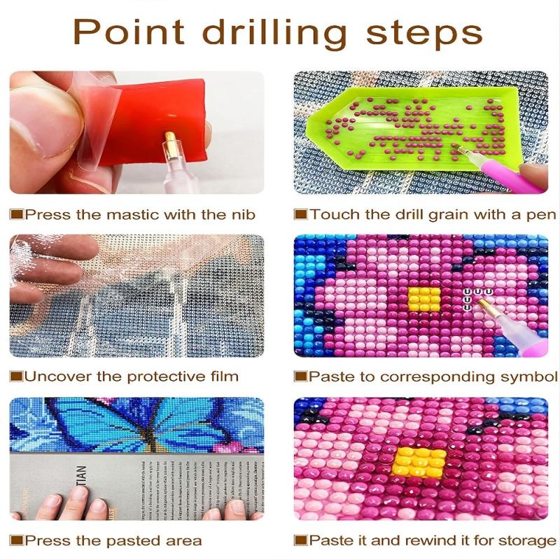 5D DIY Diamond Painting Cartoon Animal Pattern Round Faux Diamonds Full Kit