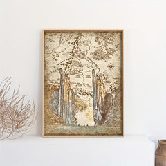 House Of The Shire Middle Earth Map Canvas Painting Vintage Wall Art