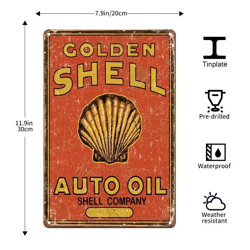 Vintage Shell Motor Gasoline Tin Sign