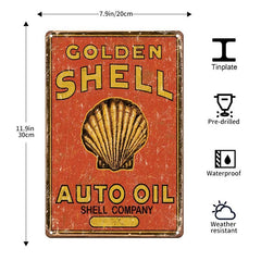 Vintage Shell Motor Gasoline Tin Sign