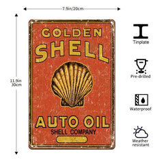 Vintage Shell Motor Gasoline Tin Sign