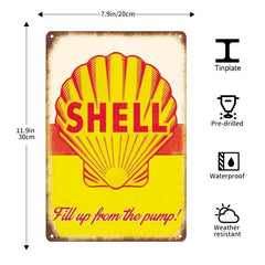 Vintage Shell Motor Gasoline Tin Sign
