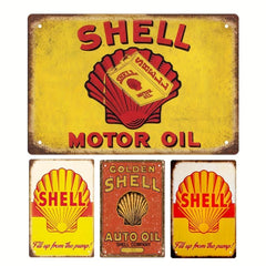 Vintage Shell Motor Gasoline Tin Sign