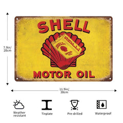 Vintage Shell Motor Gasoline Tin Sign