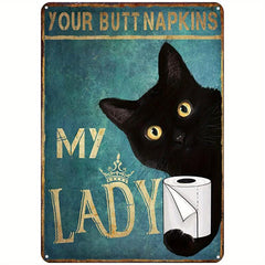 Cat Remember To Wipe Tin Sign Retro Kitchen
