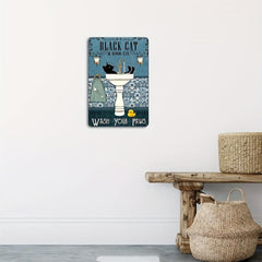 Cat Remember To Wipe Tin Sign Retro Kitchen