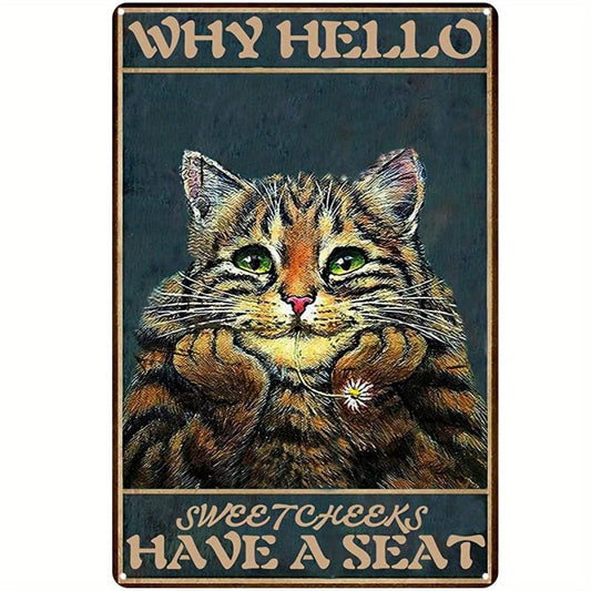Cat Remember To Wipe Tin Sign Retro Kitchen
