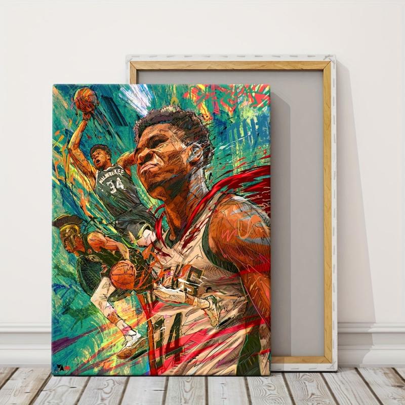 Basketball Player Painting On Canvas Wall Art