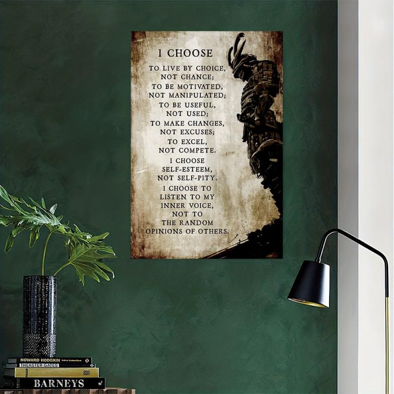 Japanese Samurai Inspirational Poster for Boys and Girls Home Decor