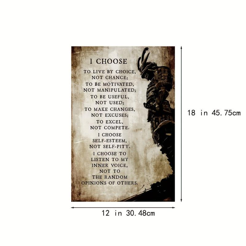Japanese Samurai Inspirational Poster for Boys and Girls Home Decor