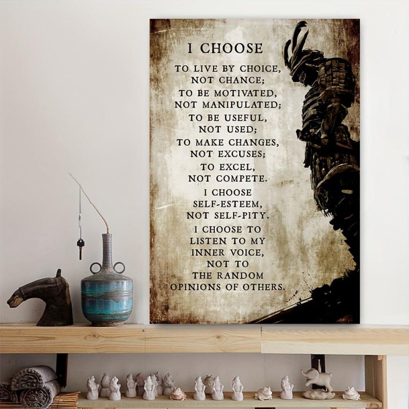 Japanese Samurai Inspirational Poster for Boys and Girls Home Decor