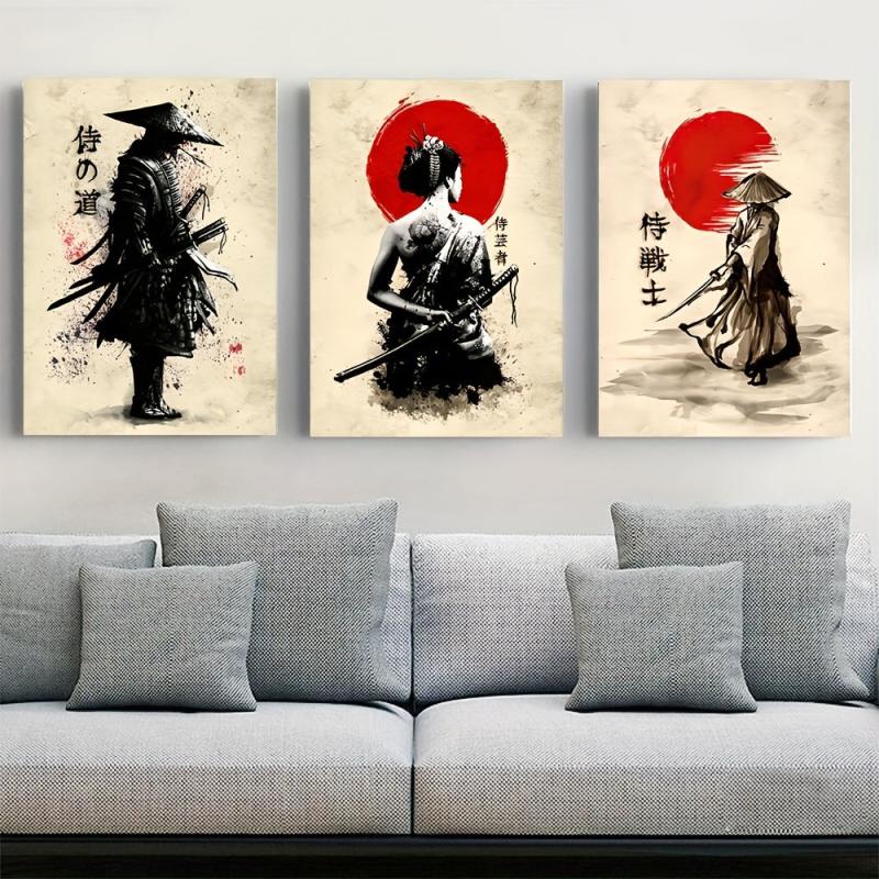 Japanese Samurai Canvas Wall Art Poster 40x60cm