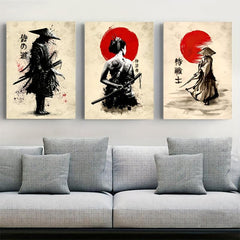 Japanese Samurai Canvas Wall Art Poster 40x60cm