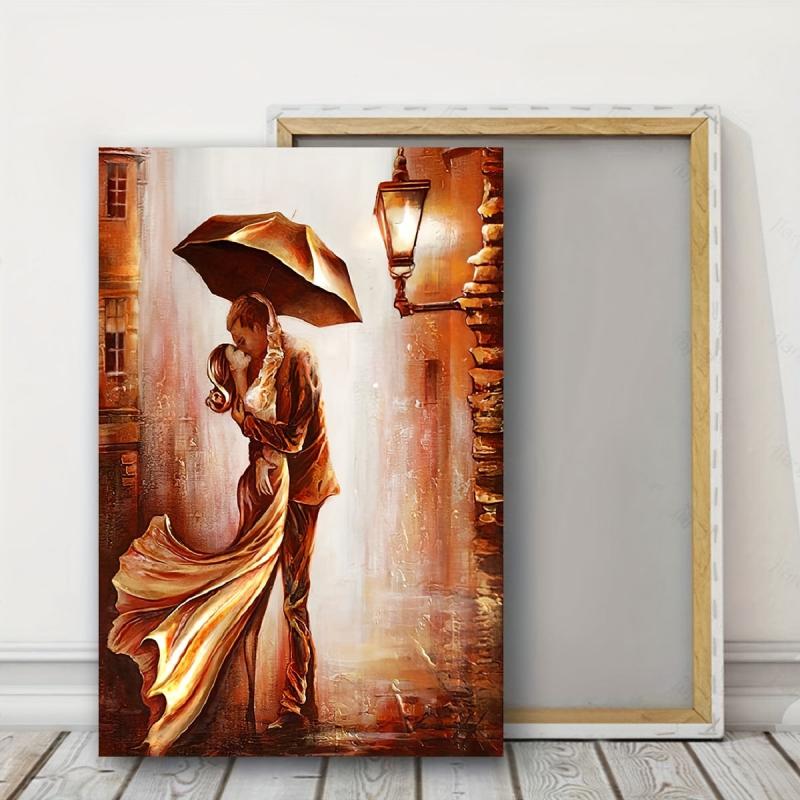 Couple Street Stroll Wall Decoration Painting