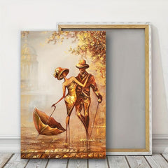 Couple Street Stroll Wall Decoration Painting