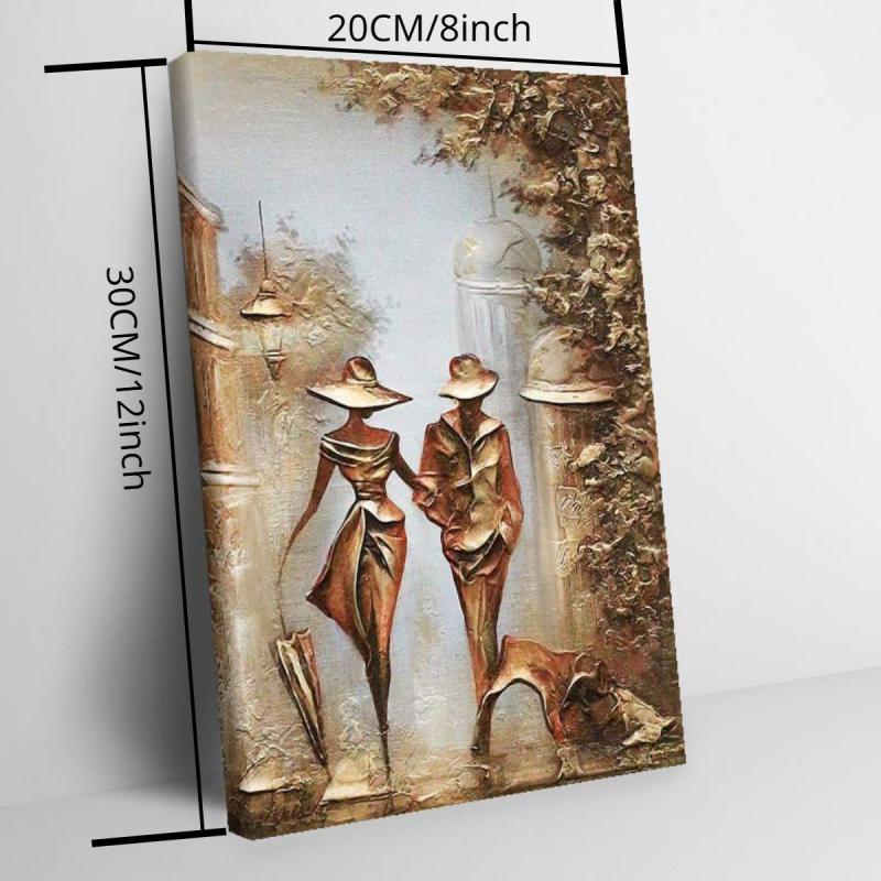 Couple Street Stroll Wall Decoration Painting