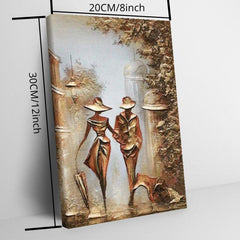 Couple Street Stroll Wall Decoration Painting