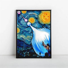 1pc Starry Night Painting On Canvas Wall Artwork