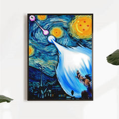 1pc Starry Night Painting On Canvas Wall Artwork