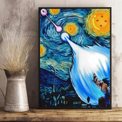 1pc Starry Night Painting On Canvas Wall Artwork