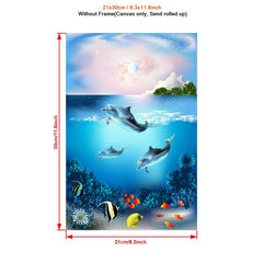 Cartoon Underwater World Shark Canvas Poster