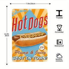Hotdogs Pizzeria Retro Wall Decor Tin Signs Food Metal Sign For Home Pub Cafe