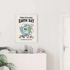 Vintage Earth Poster Wall Art Retro Environmental Poster