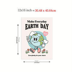 Vintage Earth Poster Wall Art Retro Environmental Poster